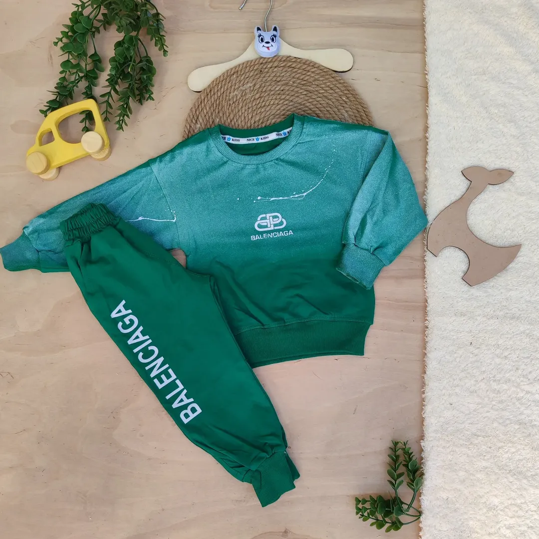 ست بلوز شلوار  اسپرت دخترانه پسرانه دورس پنبه سه نخ لاکرا بچه گانه