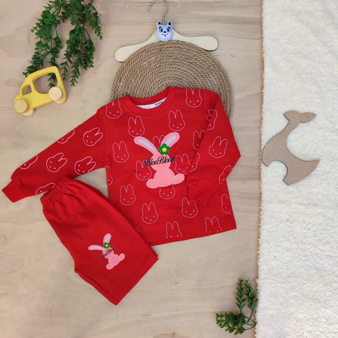 ست بلوز شلواردخترانه دورس پنبه مدل خرگوش